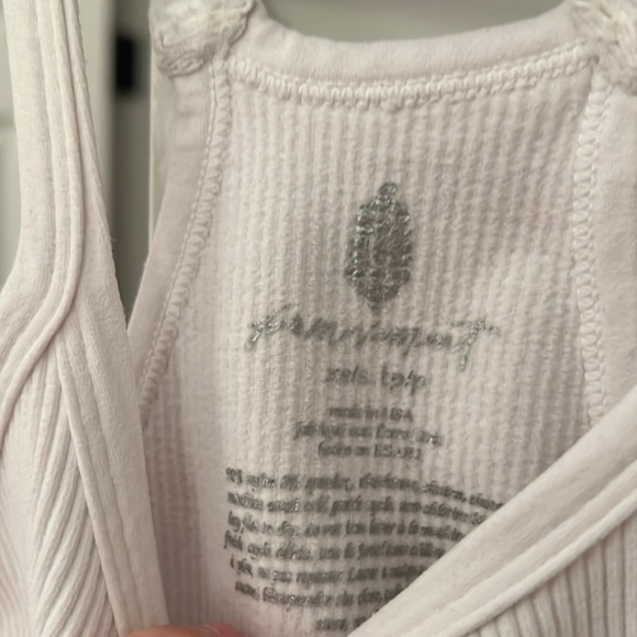 Free People Cropped White Tank Top - Picture 2 of 3